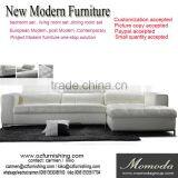 JR8022 100% Top Grain Cow White Leather Sofa Low Back Fashionable Contemporary Couch thumbnail-1