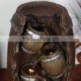 Three-Tier Cascading Barrels Tabletop Water Fountain With LED Lights thumbnail-3