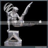 Life Size Stainless Steel Gymnastics Athlete Sculpture thumbnail-1