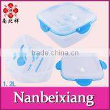 1200ml Square Double Layer Transparent Lunch Box With Lock