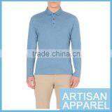 Soft Solid Color 100% Cotton Long Sleeve Polo Shirt &OEM