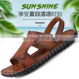 Good quality summer kids leather sandals for boys girls, children beach genuine leather sandals shoes