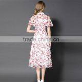 Maxnegio Long Chiffon Sexy Keyhole Print Floral Casual Dress thumbnail-2