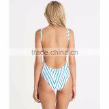 Retro High Cut One Piece For Women Custom Low Scoop Back High Cut Legs Swimsuit Polyamide Elastane Blend Material Swimwear thumbnail-4