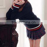 Stylish New Design V Neck Students School Uniform Woolen Computer Knit Pullover Sweater thumbnail-4