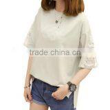 Short Sleeve T-shirt Female Loose White Summer Wear New Embroidery Clothes thumbnail-4