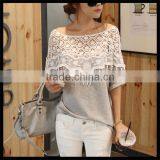 Hot Sell Fashion Korea Style Lace Design Women Summer Blank Latest Printing T-shirt Girl thumbnail-6