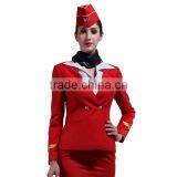 Customize 2016 Hot Sale New Arrival Red Flight Attendant Uniforms thumbnail-1