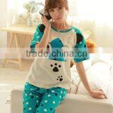 2015 Wholesale Blue Couple Summer Pajama Set thumbnail-3