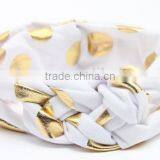 Dot Pringed Cotton Fabric Cross Design Baby Headband, Fashion Baby Headband thumbnail-2