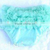 Baby Aqua Blue Ruffles Chiffon Bloomers Panties T88 thumbnail-1