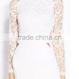 High Quality Wholesale China Factory Trendy Style Long Sleeve Summer Lace Midi Dress thumbnail-4