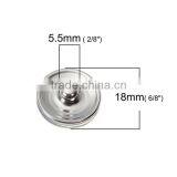 18mm Glass Fit Snap Button Bracelets Round Silver Tone At Random Eye Pattern thumbnail-2