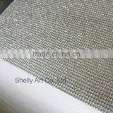 A Grade Iron on Rhinestone Mesh Hot Fix Rhinestone Sheet Crystal Mesh 3MM SS10 Clear thumbnail-1