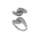 Custom Made Simple Designed Silver Micro Setting Engagement and Wedding Rings thumbnail-1