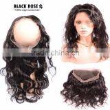 Virgin Human Hair Lace Closure Ear To Ear Elastic 360 Lace Band Frontal Closure With Baby Hair Bleached Knots thumbnail-4