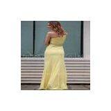 One Shoulder Yellow Ruffle Arabic Dresses Evening thumbnail-3