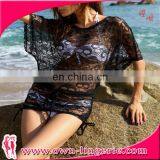 2016 Summer Women White or Black Lace See Through Lace Swim Suit Cover up thumbnail-6