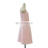 Fashion Sexy Pink Sleeveless Tweed Dress for Women thumbnail-5