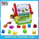 Nice quality education Multifunctional kids interlocking building block house with light and music