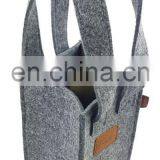 Eco-friendly Wine Holder Bag Felt Printed Christmas Logo Leather Cutting Logo thumbnail-4