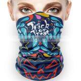 HQP-SY10 HongQiang Skeleton Skull Bandana Halloween Neck Half Face Silk Scarves Multifunctional Mask Shield Riding Hair Scarf thumbnail-4