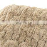 Best Selling Products Super Soft Extra Cozy Luxury Elastic Embossed Rabbit Khaki Faux Fur Throw Blanket for Bed thumbnail-4