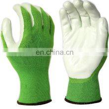 Eco-friendly White PU Palm Coated Green Bamboo Gardener Gloves thumbnail-1