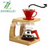 Factory Direct Bamboo Coffee Dripper Stand Pour Over Coffee Stand PourOver Drip Holder thumbnail-4
