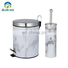 Luxury Hotel Stainless Steel Bathroom Use With Foot Pedal Marble Waste Bin thumbnail-4