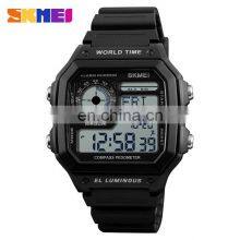 SKMEI 1373 Men's Sport Style Multi Function Digital Watch Rectangle Dial Plastic Wrist Watch