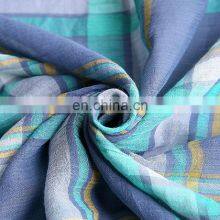 Stock Twisted Yarn Dyed Fabric Linen Cotton Blend Plaid Crepe Fabric thumbnail-3