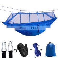 Camping/garden Hammock with Mosquito Net Outdoor Furniture 1-2 Person Portable Hanging Bed Strength Parachute Fabric Sleep Swing