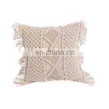 Hot Selling Macrame Boho Knitted Pillow Cover, Handmade Bohemian Cotton Decorative Cushion Cover Vietnam Supplier thumbnail-3