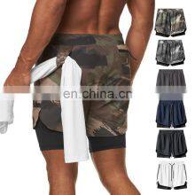 New Hot Sale Men's Quick Dry Sportswear Shorts Two In One Fitness Shorts With Side Pockets Gym Wear Clothing Shorts thumbnail-1