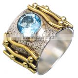 BLUE TOPPAZ RING 925 SOLID STERLING,SILVER EXPORTER,STERLING SILVER JEWELRY,SILVER RING,WHOLESALE SILVER JEWELRY