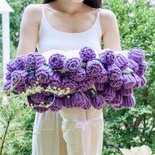 PURPLE CARNATIONS ROSES CROCHET FLOWER BOUQUET BLANKET thumbnail-3