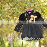 2015 New Arrival Kids Black and White Princess Skirt for Girls Long Sleeve Princess Dress thumbnail-1