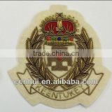Embroidery woven patches with metal decoration for garments and toys
