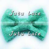 Wholesale Kids Christmas Decorative 12cm Sequin Fabric Hair Bow Elastic Head Wraps thumbnail-3