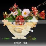 French Cute Cock Shape Wood Garden Pot thumbnail-1