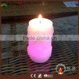 Handcraft Pillar Real Burning Led Candles With Magic Color Changing