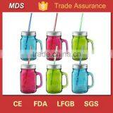 Colour Vintage Drinking Glass Mason Jar Sipper With Screw Cap Supplier's Choice thumbnail-5