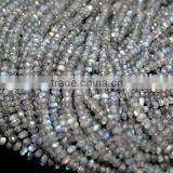 AAA+ QUALITY RARE NATURAL BLUE FIRE LABRADORITE 3-4MM RONDELLE FACETED LOOSE BEADS