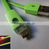 Micro USB Smart Flat Color Changing Data Cable