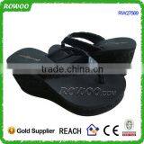 Lady and Girl's Black/White Lace High Wedge Platform Flip Flops Thong Sandals/Slippers/Shoes