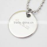 Stainless Steel Custom Logo Round Engraving Tag Necklaces thumbnail-4