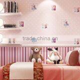 Classic Style Non Woven Foaming Pink Kids Wallpaper for Girls Room