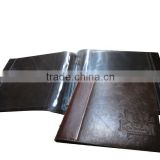Transparent Sleeve leather menu cover holder for bar