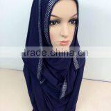 JL072 Latest Cotton Jersey Scarf With Rhinestones thumbnail-1